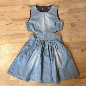 FC Jeans Chambray Fit and Flare Cutout Dress